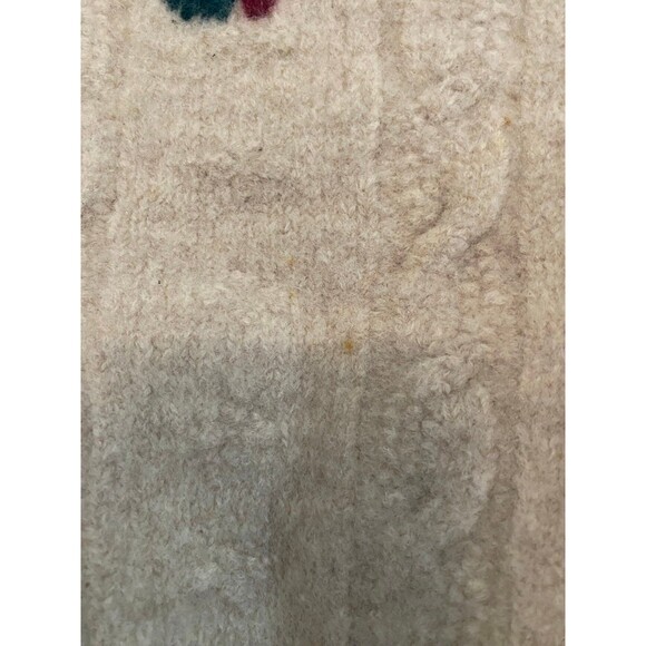 Moods By Krizia Women Wool Cropped Cardigan Sweater Embroidered Flower Cream M - Picture 9 of 11